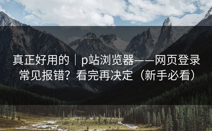 真正好用的｜p站浏览器——网页登录常见报错？看完再决定（新手必看）