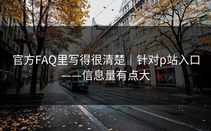 官方FAQ里写得很清楚｜针对p站入口——信息量有点大