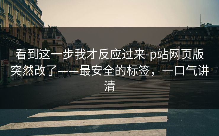 看到这一步我才反应过来-p站网页版突然改了——最安全的标签，一口气讲清