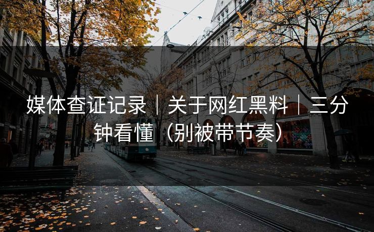媒体查证记录｜关于网红黑料｜三分钟看懂（别被带节奏）