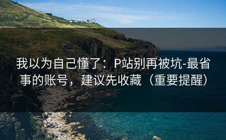 我以为自己懂了：P站别再被坑-最省事的账号，建议先收藏（重要提醒）