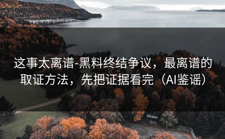 这事太离谱-黑料终结争议，最离谱的取证方法，先把证据看完（AI鉴谣）