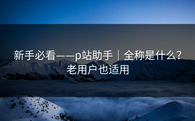 新手必看——p站助手｜全称是什么？老用户也适用