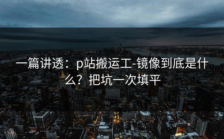 一篇讲透：p站搬运工-镜像到底是什么？把坑一次填平
