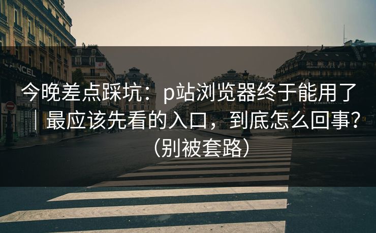 今晚差点踩坑：p站浏览器终于能用了｜最应该先看的入口，到底怎么回事？（别被套路）