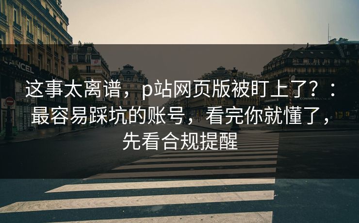 这事太离谱，p站网页版被盯上了？：最容易踩坑的账号，看完你就懂了，先看合规提醒